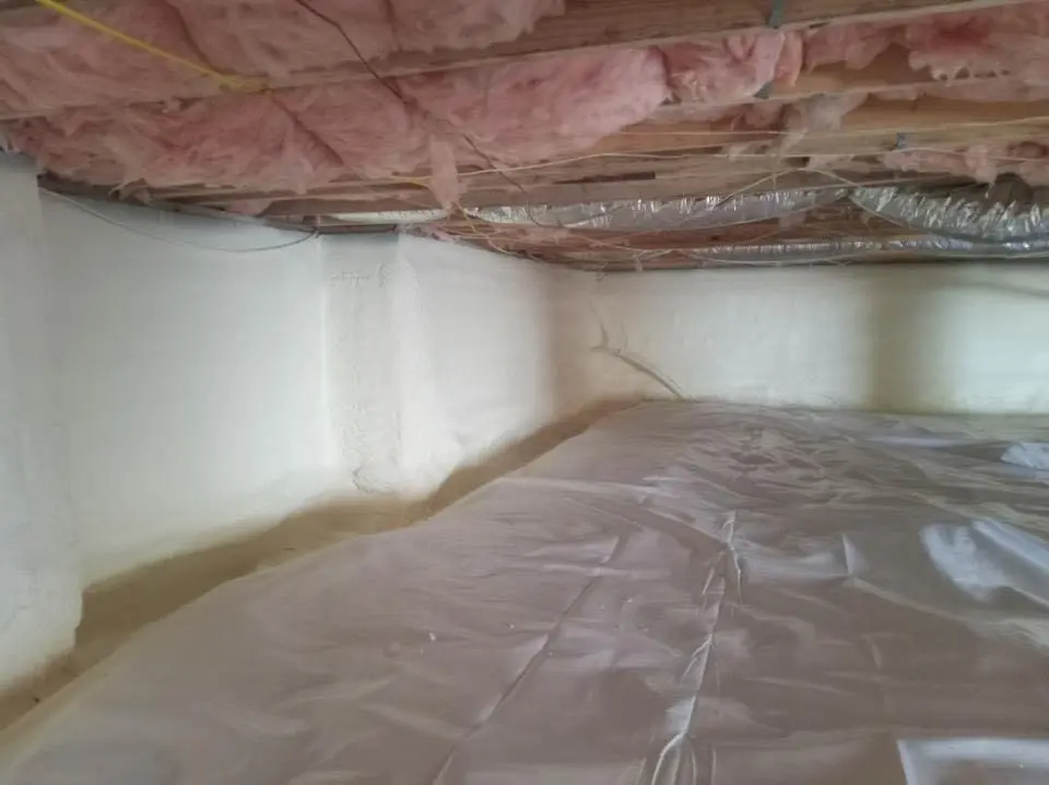 Crawl space encapsulation with closed-cell spray foam for Attic Insulation in Sumter